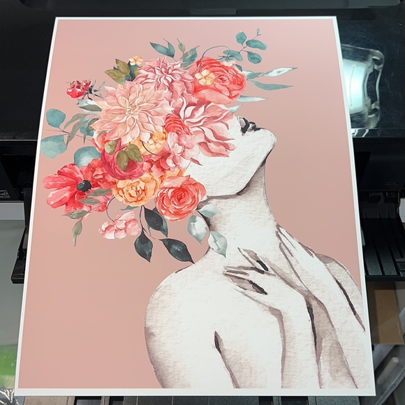 Watercolor Floral Woman Portrait Wall Art Illustration Print Poster Unframed - Picture 11 of 17